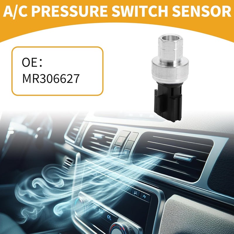 Partuto A/C Pressure Switch Sensor No.MR306627 Car Engine Air Conditioning Refrigerant Pressure Transducer for Mitsubishi Lancer 2.0L 2008-2017 Plastic Black - Image 1